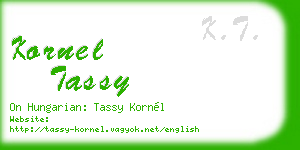 kornel tassy business card
